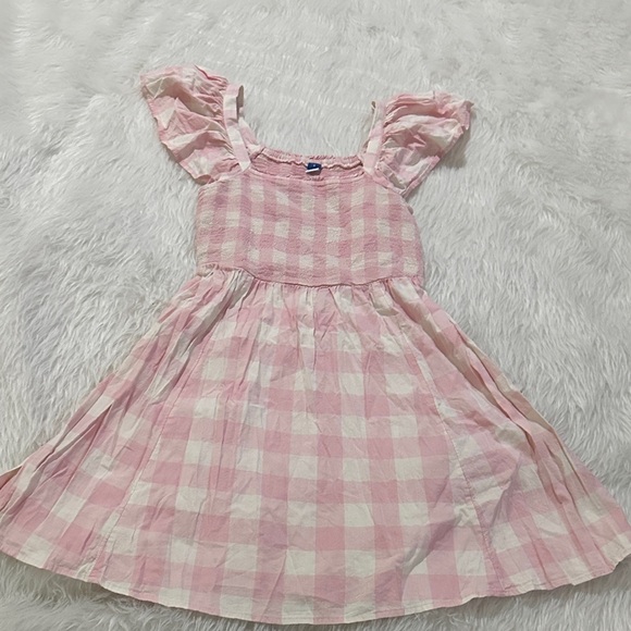 Old Navy Pink and White Checkered Midi Dress - Picture 1 of 6
